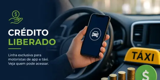 Smartphone com crédito liberado para motoristas de app e táxi