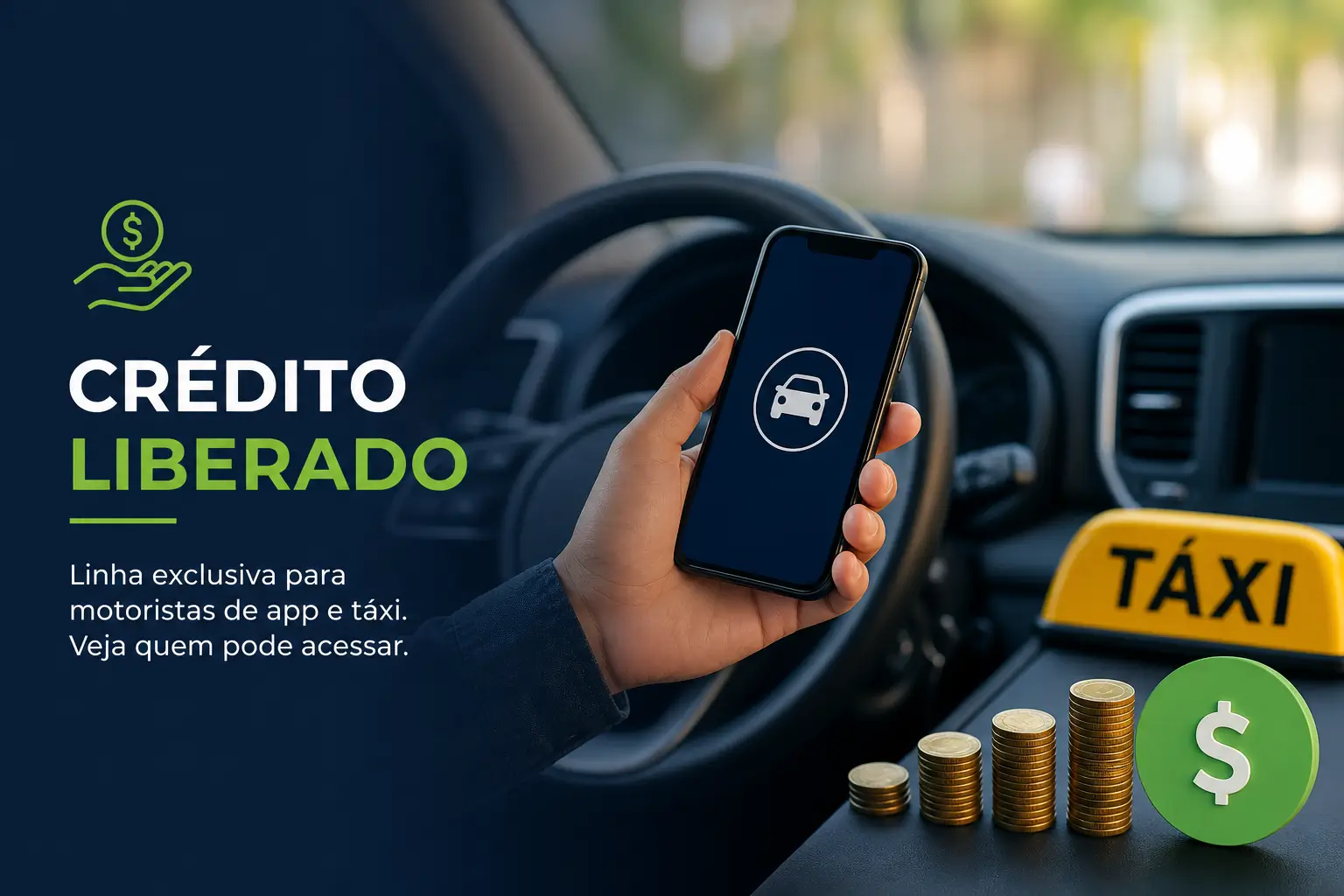 Smartphone com crédito liberado para motoristas de app e táxi
