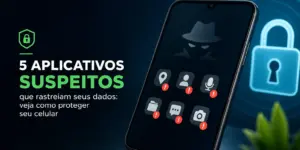 Apps suspeitos com alertas de segurança em smartphone