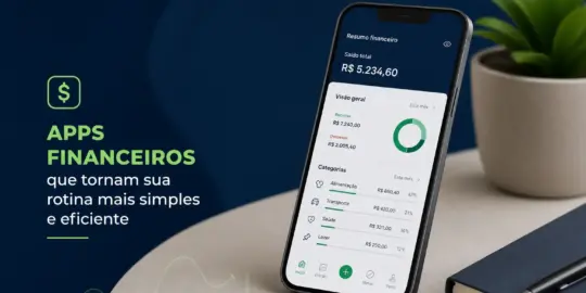 Smartphone com app de finanças para educação financeira 2026