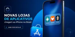 Smartphone com novas lojas de aplicativos para iPhone no Brasil