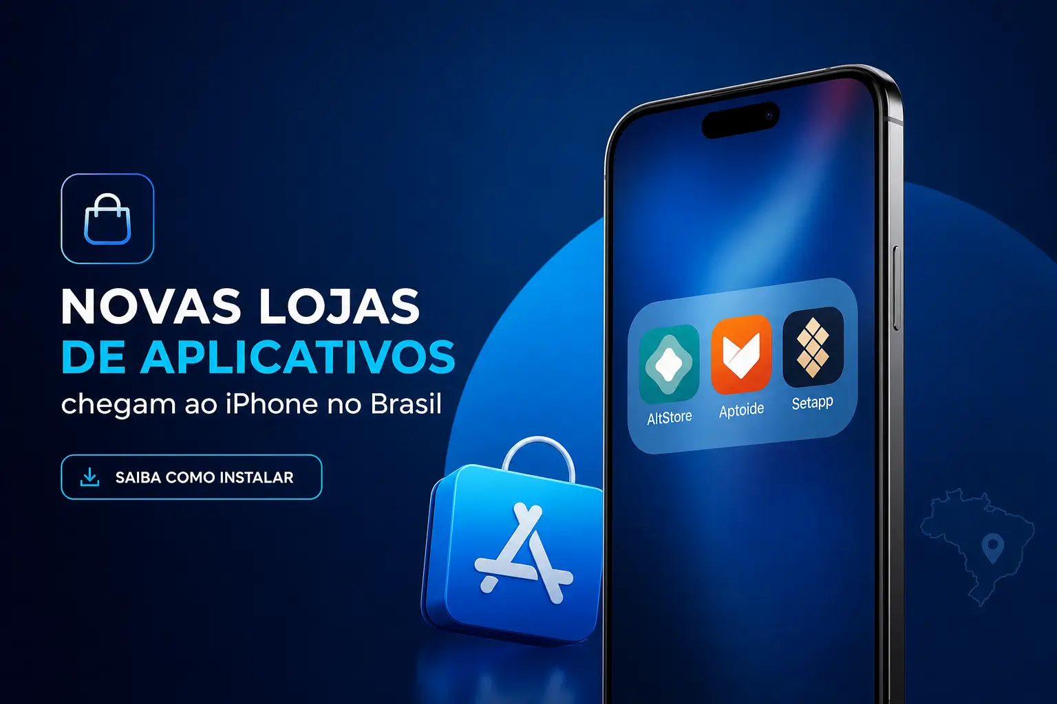 Smartphone com novas lojas de aplicativos para iPhone no Brasil