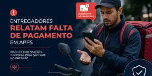 Entregador preocupado com celular e questões financeiras