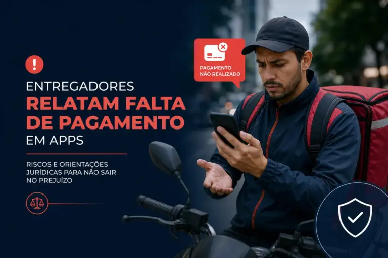 Entregador preocupado com celular e questões financeiras