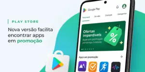 Smartphone destaca ofertas de apps no Google Play Store 2026