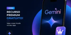 App Gemini em smartphone exibindo recurso gratuito 2026