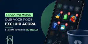 Tela de smartphone com ícones de aplicativos para deletar
