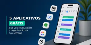 Planejador semanal no smartphone com apps de produtividade