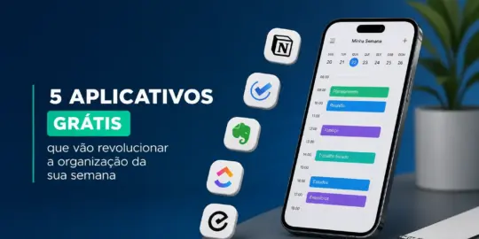 Planejador semanal no smartphone com apps de produtividade