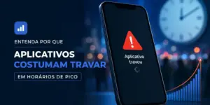 Smartphone mostrando erro 'Aplicativo travou' com gráficos ao fundo
