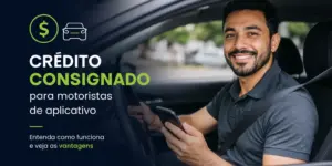 Motorista de app com smartphone aprendendo sobre crédito consignado