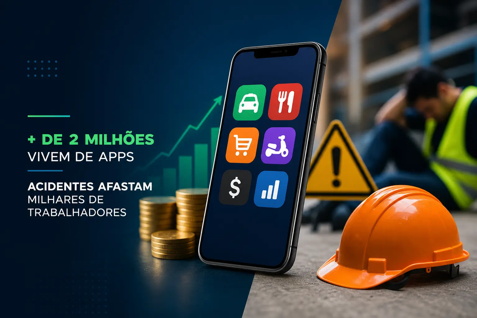 Smartphone com apps de finanças e segurança no trabalho 2026