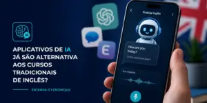 Chatbot em inglês no smartphone com tradução em português
