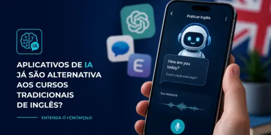 Chatbot em inglês no smartphone com tradução em português