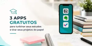 Smartphone com apps de estudo: Notion, Evernote, Todoist