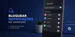 Smartphone com opções para bloquear notificações Samsung