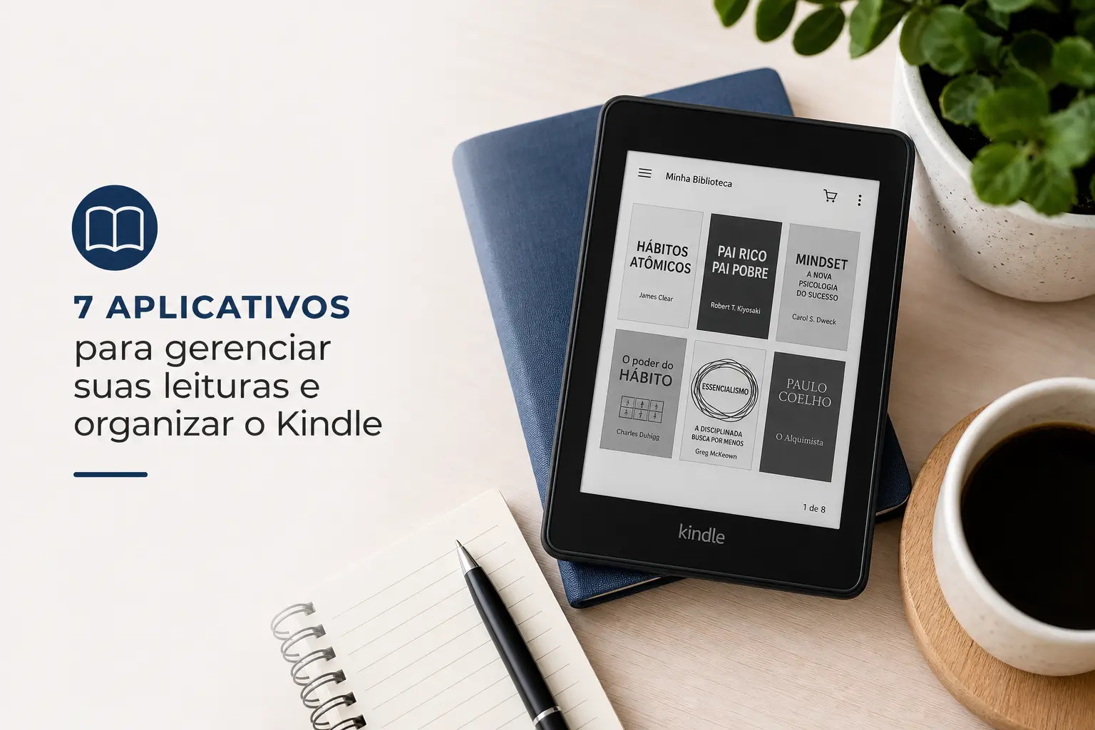 Kindle com livros sobre educação financeira para 2026