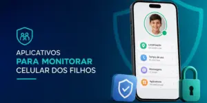 Ilustração de aplicativo para monitorar celular infantil