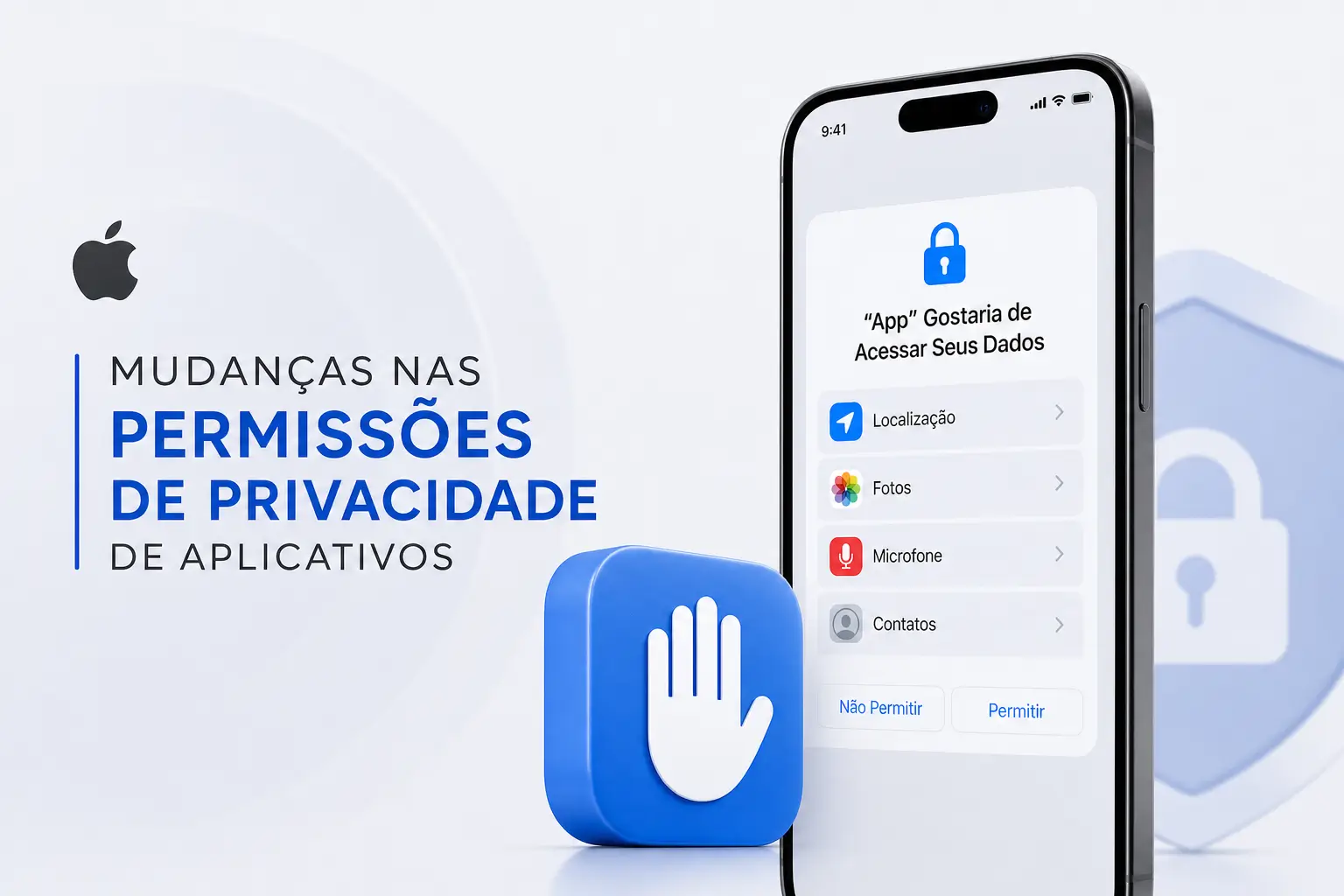 Smartphone mostra mudanças nas permissões de privacidade do app