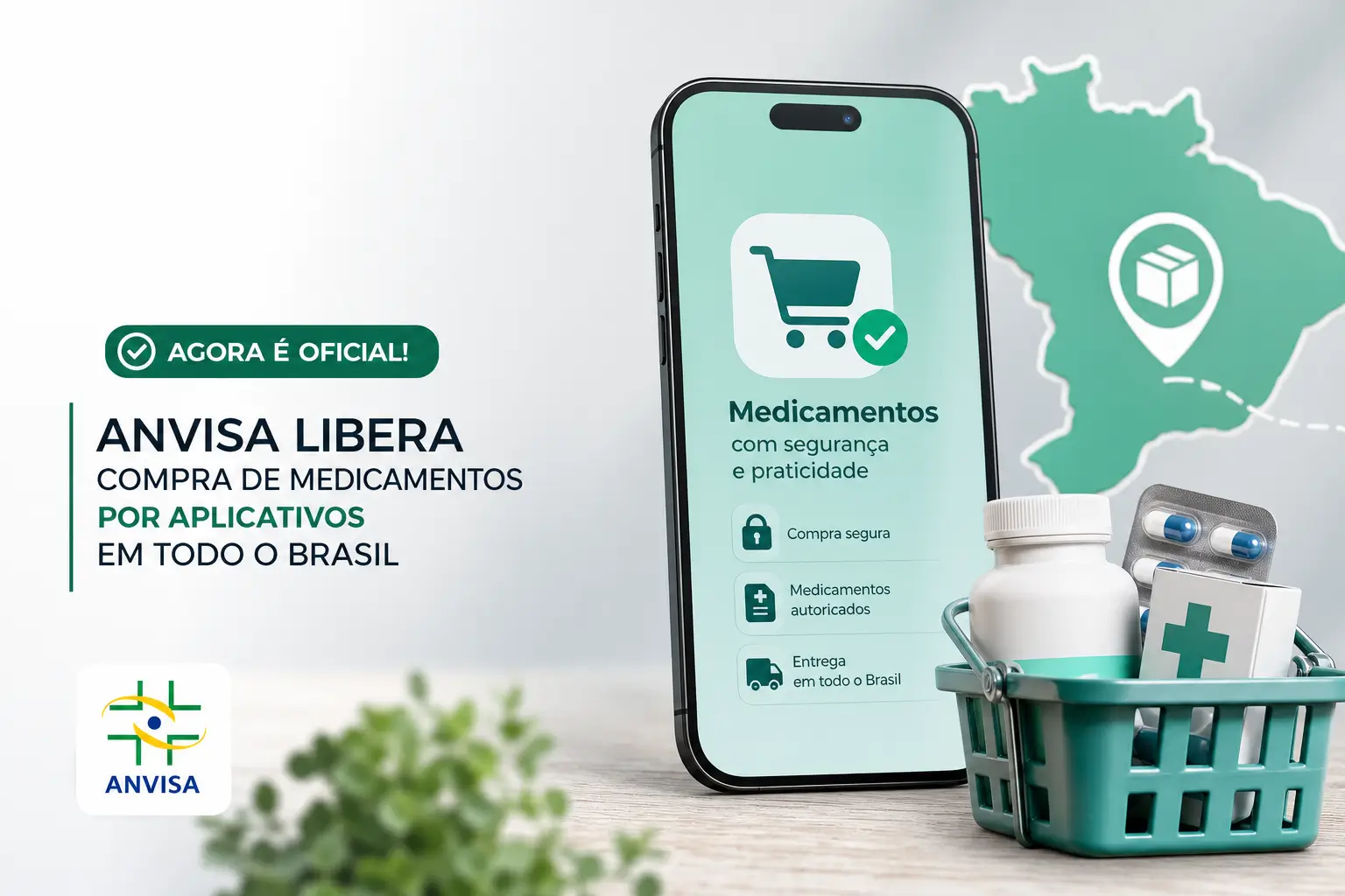 Aplicativo para compra de medicamentos com mapa do Brasil