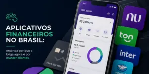 Aplicativo financeiro no smartphone com gráfico, Brasil 2026