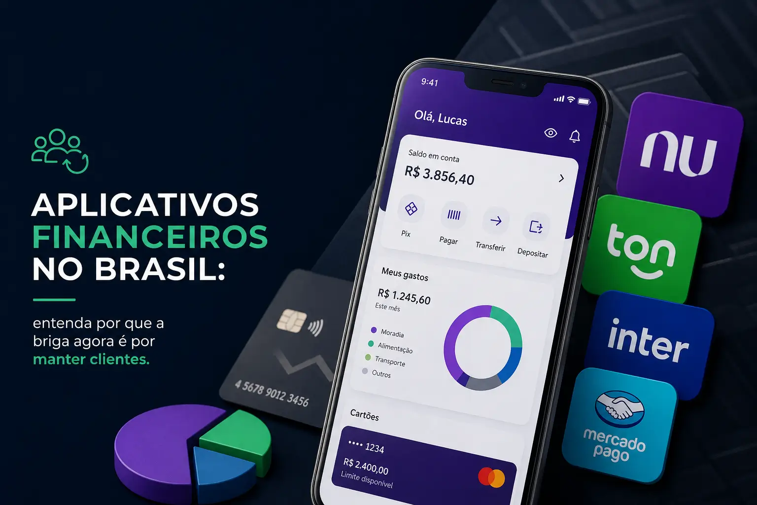 Aplicativo financeiro no smartphone com gráfico, Brasil 2026