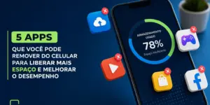 Smartphone com 78% de armazenamento usado e apps removíveis