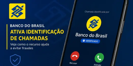 Banco do Brasil identificando chamadas com segurança no smartphone