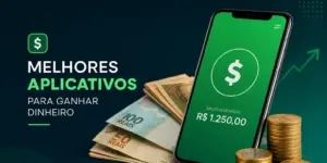 Smartphone com carteira digital e notas de reais brasileiros