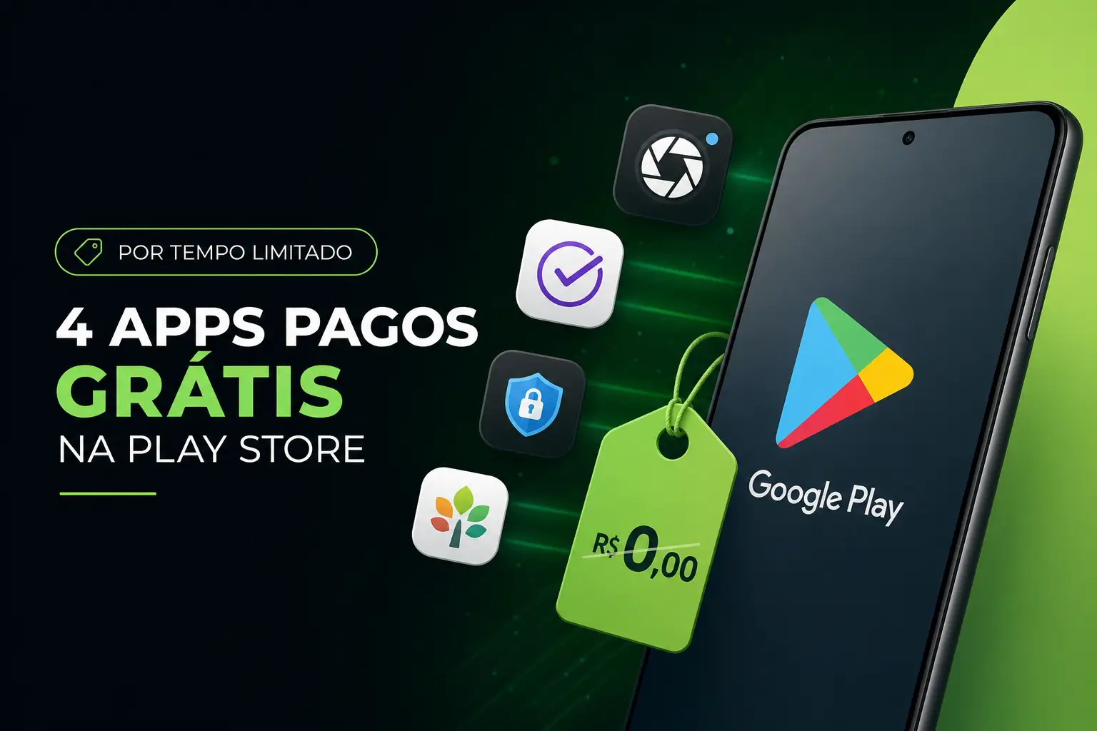 Smartphone com apps gratuitos por tempo limitado na Play Store