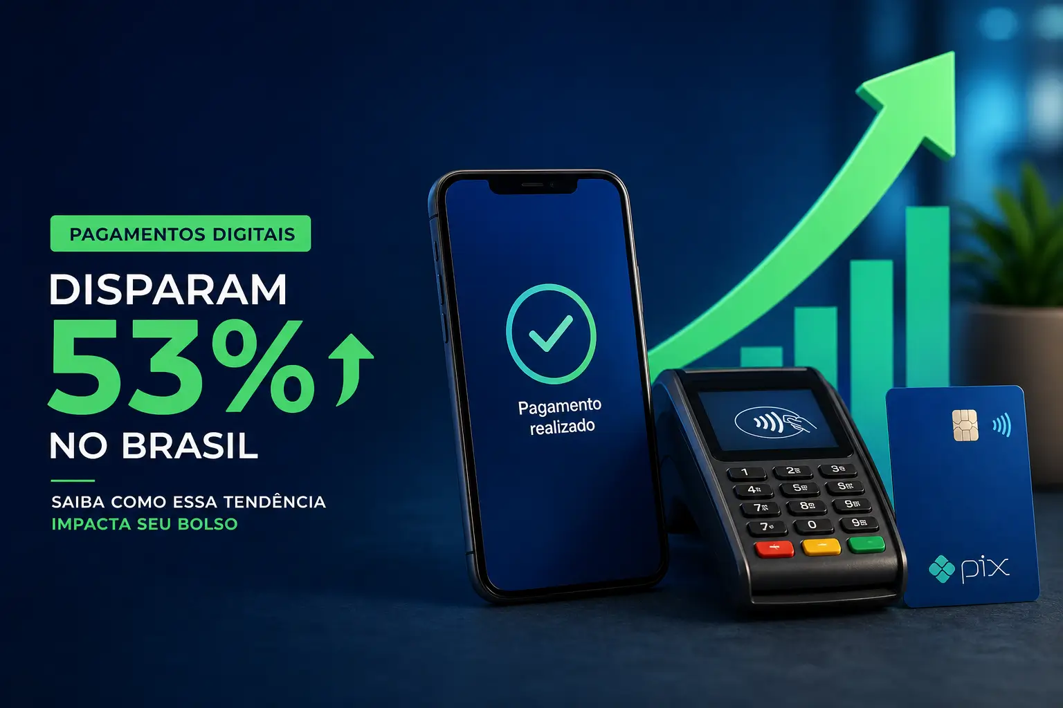 Pagamento digital no Brasil: aumento de 53% até 2026