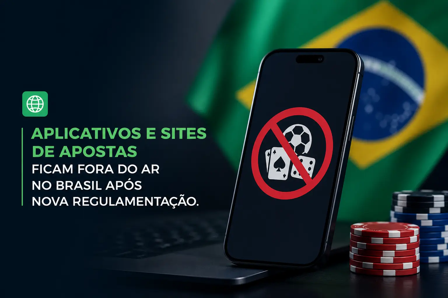 Proibição de apostas no Brasil: celular, chips de poker e bandeira
